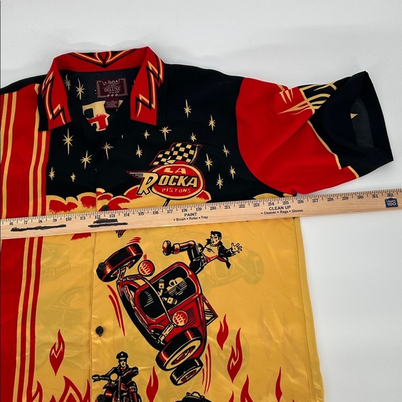 Vintage BC Ethic Men's LA ROCKA 'Hot Rod Rumble'  Shirt HARD ROCK Las Vegas XL - Picture 8 of 11